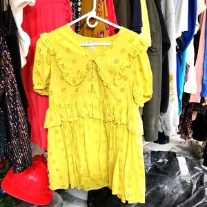 •Urban Outfitters•Yellow Eyelet Dress